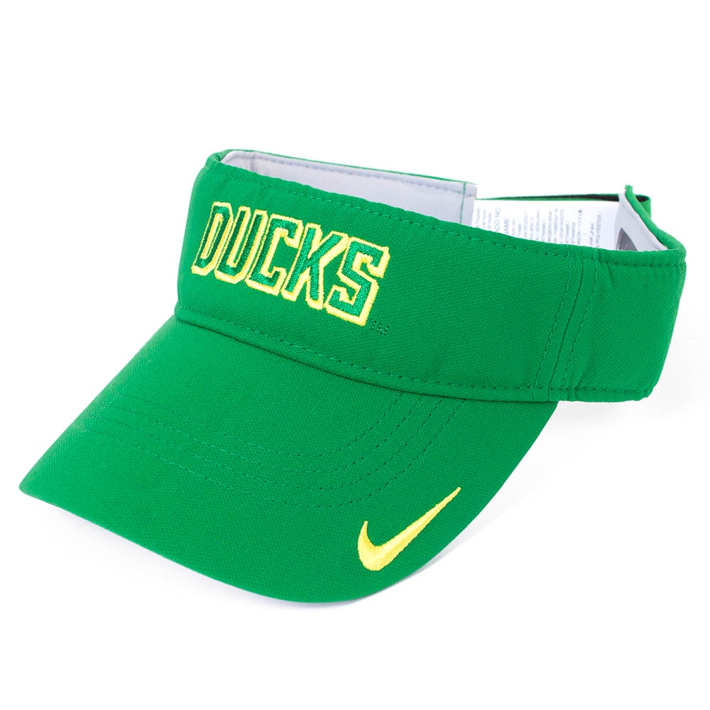 Classic Oregon O, Nike, Green, Visor, Performance/Dri-FIT, Accessories, Unisex, Sideline, Tonal, Ace, Practice, 882718